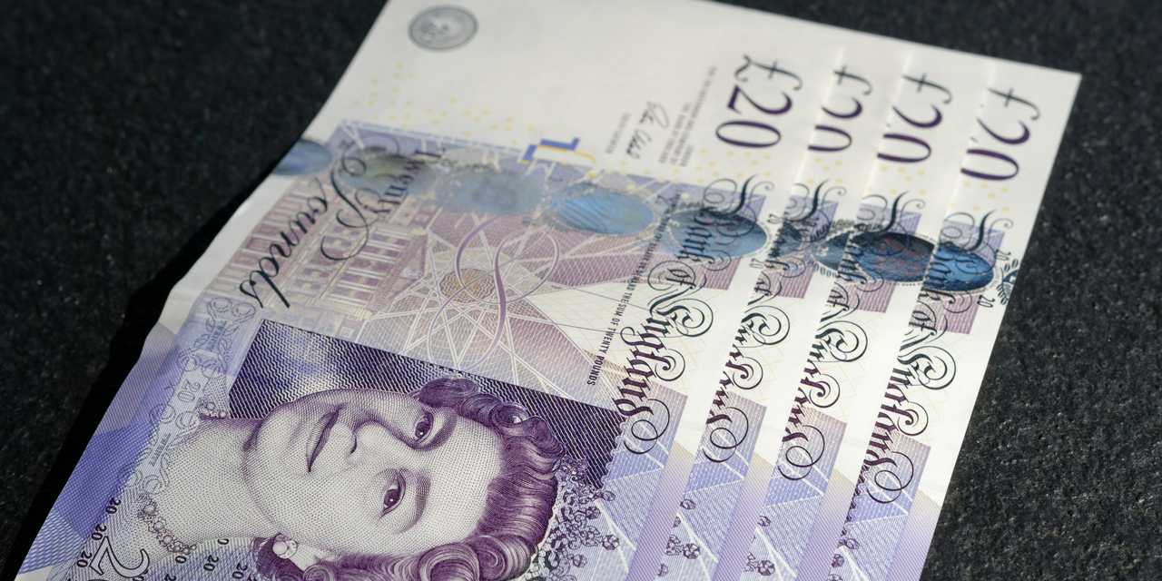 Four 20 pound notes