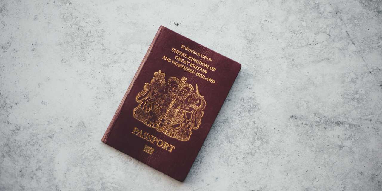 A UK passport on a table