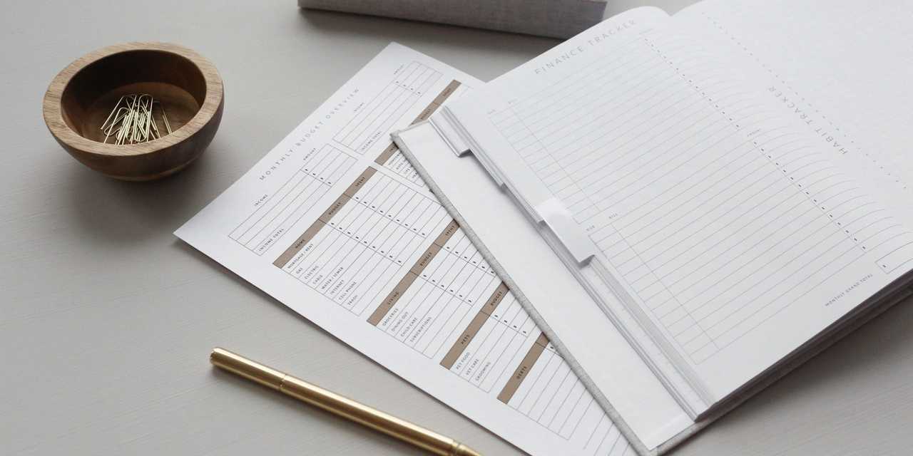 Papper på ett bord med penna och gem.