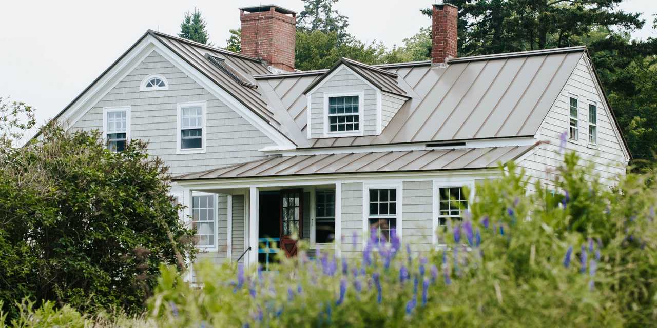 Omakotitalo vehreällä pihalla