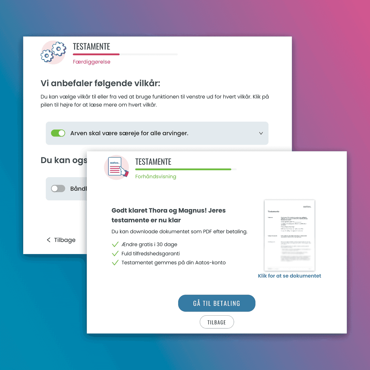Testamente med Aatos