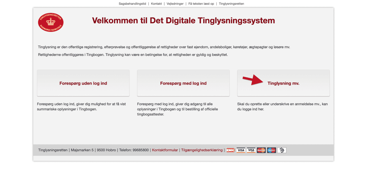 Velkommen til Det Digitale Tinglysningssystem